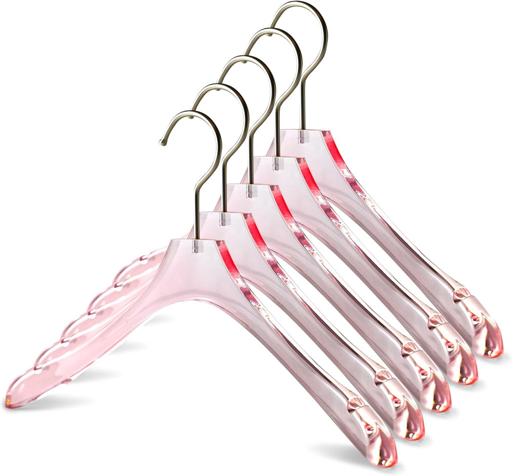 Acrylic Pink Clothes Hangers for Shirts/T-Shirts